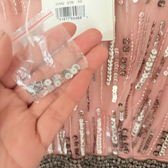 NWT Mac Duggal 93582 Vintage Rose Embellished Full-Length Gown Layered Sleeve 10 - Picture 4 of 9